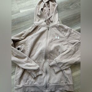Beige under armour sweater zip size large